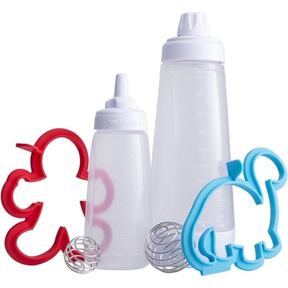 WhiskWare Pancake Art Kit - Batter Mixer & Dispenser - Molds - Art Pen - Picture 1 of 6